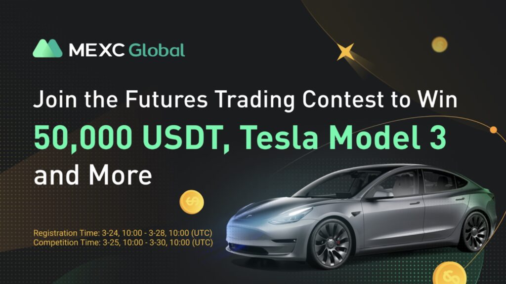 Конкурс торговли фьючерсами на MEXC Global: Tesla Model 3 и 50 000 USDT