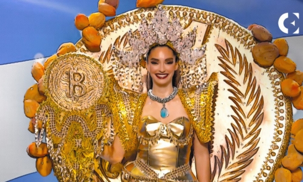 На мероприятии Мисс Вселенная  представительница Сальвадора появилась в костюме биткоина 