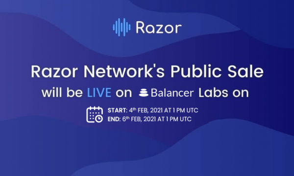 4 февраля сеть оракулов Razor Network продаст 20 миллионов токенов через Balancer