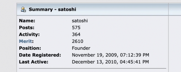 Сатоши Накамото десять лет не появлялся в сети